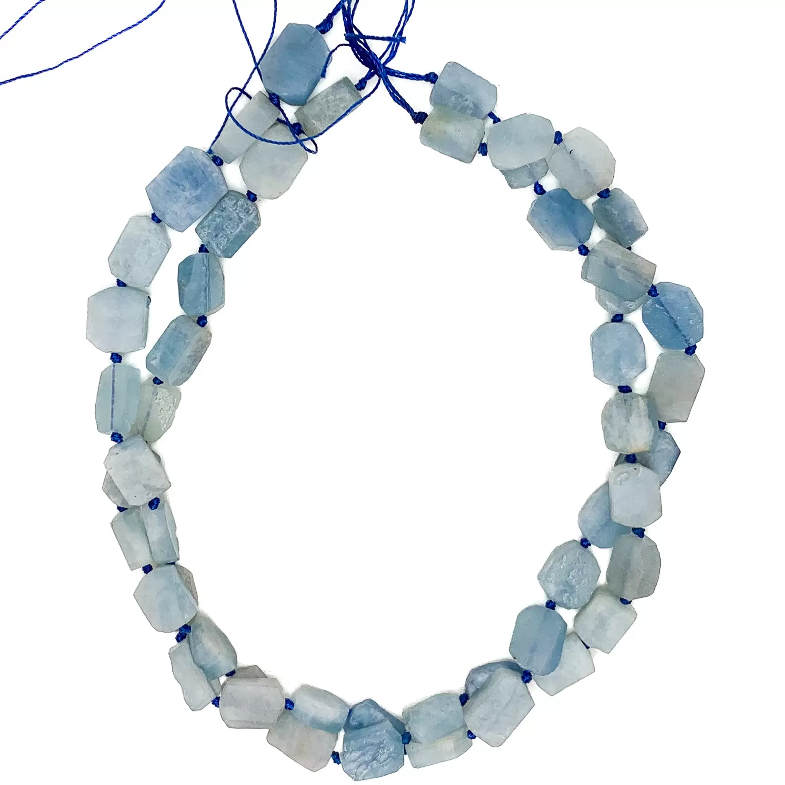 Aquamarine Rough Rectangle Bead Strand