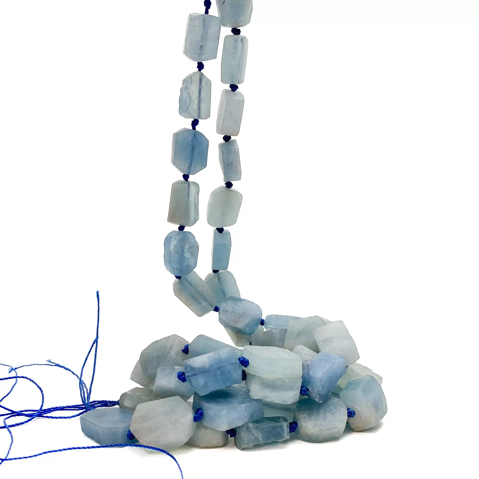 Aquamarine Rough Rectangle Bead Strand