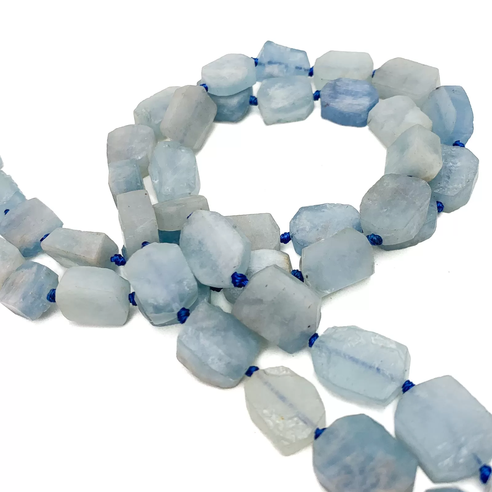 Aquamarine Rough Rectangle Bead Strand