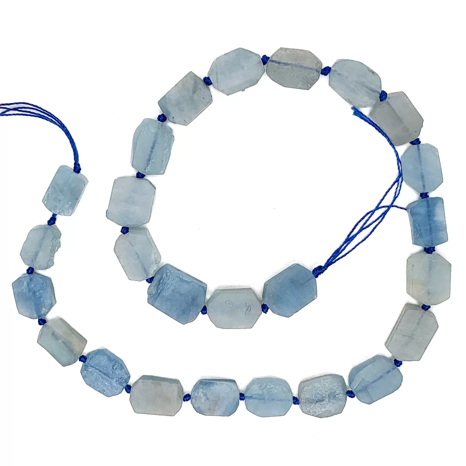 Aquamarine Rough Rectangle Bead Strand