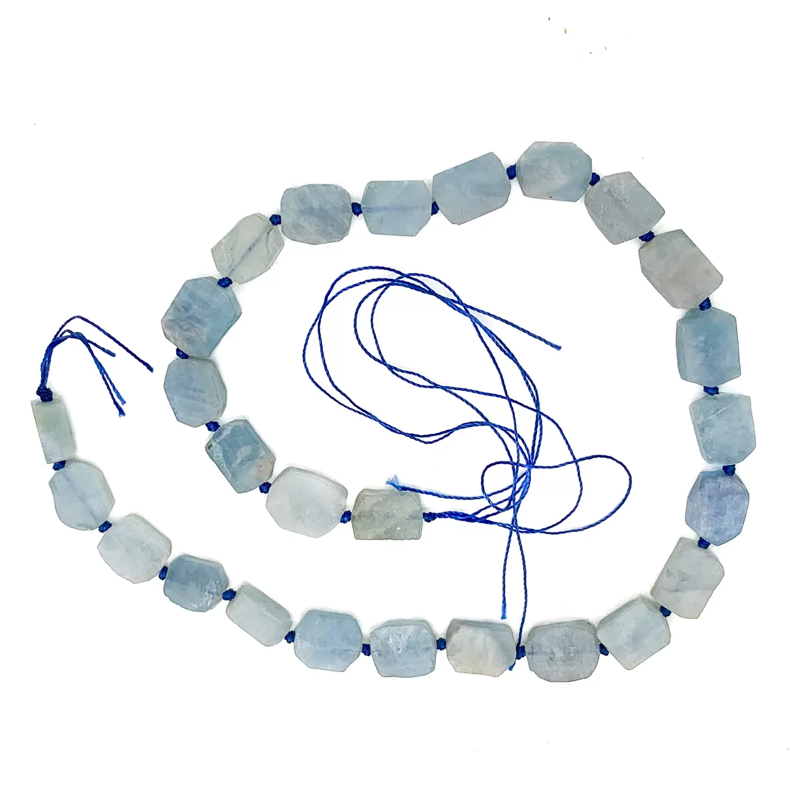 Aquamarine Rough Rectangle Bead Strand