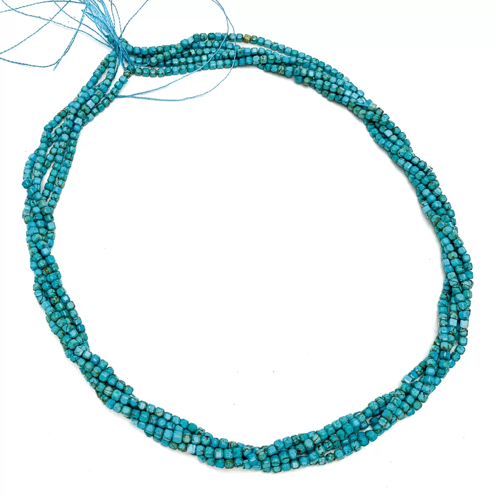 Arizona Turquoise Dark 2.5mm Faceted Cubes Bead Strand