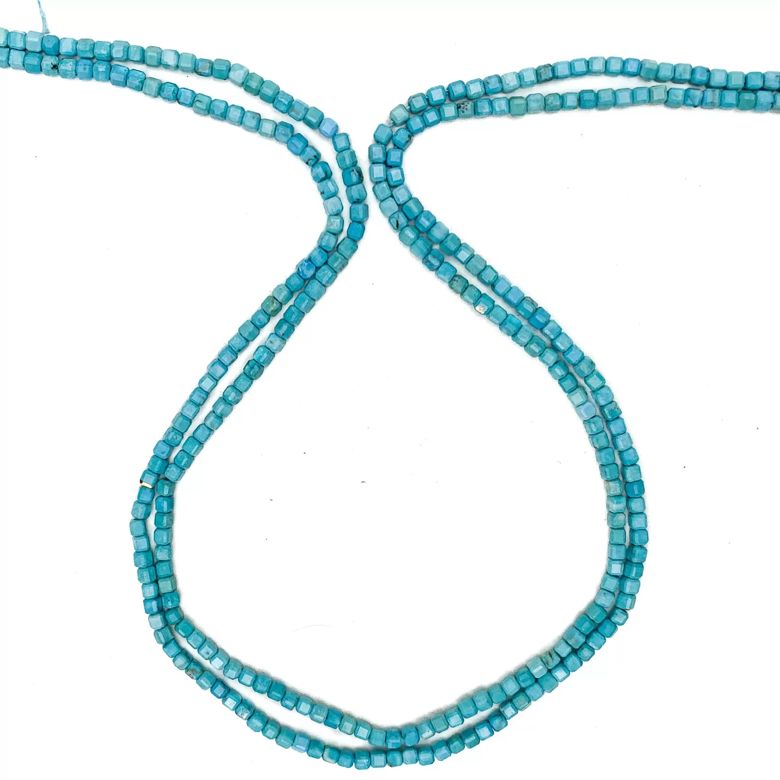 Arizona Turquoise Light 2.5mm Faceted Cubes Bead Strand