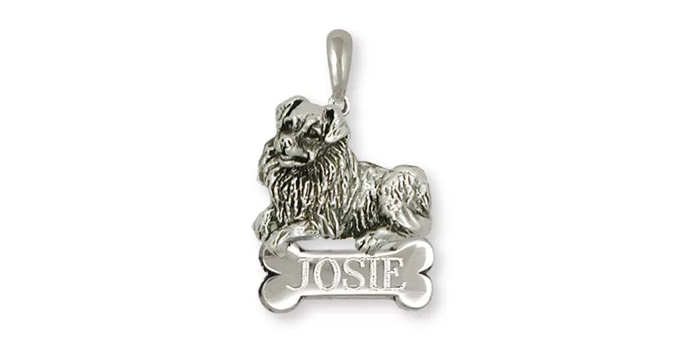 Australian Shepherd Pendant Jewelry Sterling Silver Handmade Dog Pendant AU11N-NP