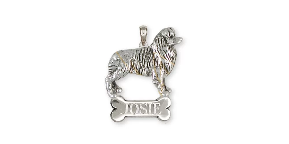 Australian Shepherd Pendant Jewelry Sterling Silver Handmade Dog Pendant AU15-NP