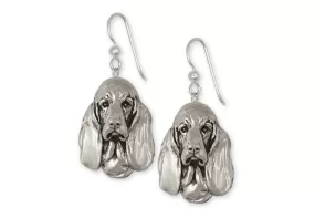 Basset Hound Earrings Jewelry Sterling Silver Handmade Dog Earrings BAS2-E