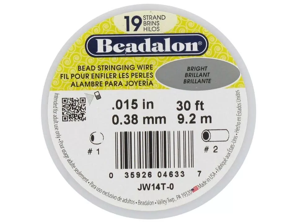 Beadalon, .015'' - 19 Strand Bright 30'