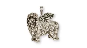 Bearded Collie Angel Pendant Handmade Sterling Silver Dog Jewelry BCL1-AP