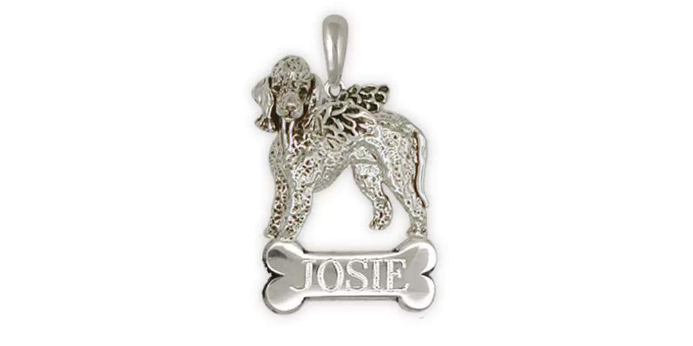 Bedlington Terrier Angel Pendant Jewelry Sterling Silver Handmade Dog Pendant BL2-ANP