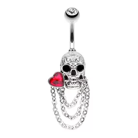 Belly Ring - Death Skull Heart