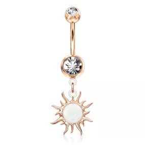 Belly Ring - Sun Opal Glitter