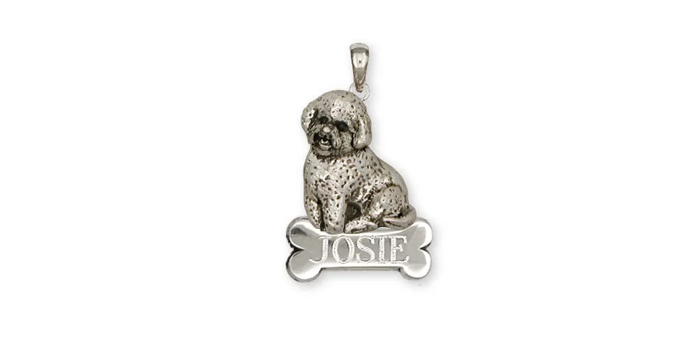 Bichon Frise Pendant Jewelry Sterling Silver Handmade Dog Pendant BF8-NP