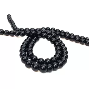 Black Spinel 8mm Smooth Rounds Bead Strand