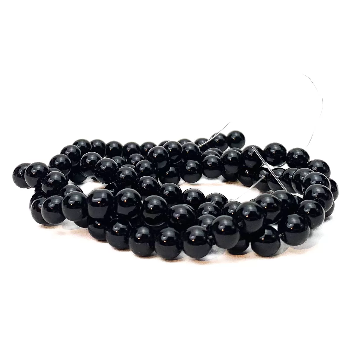 Black Spinel 8mm Smooth Rounds Bead Strand