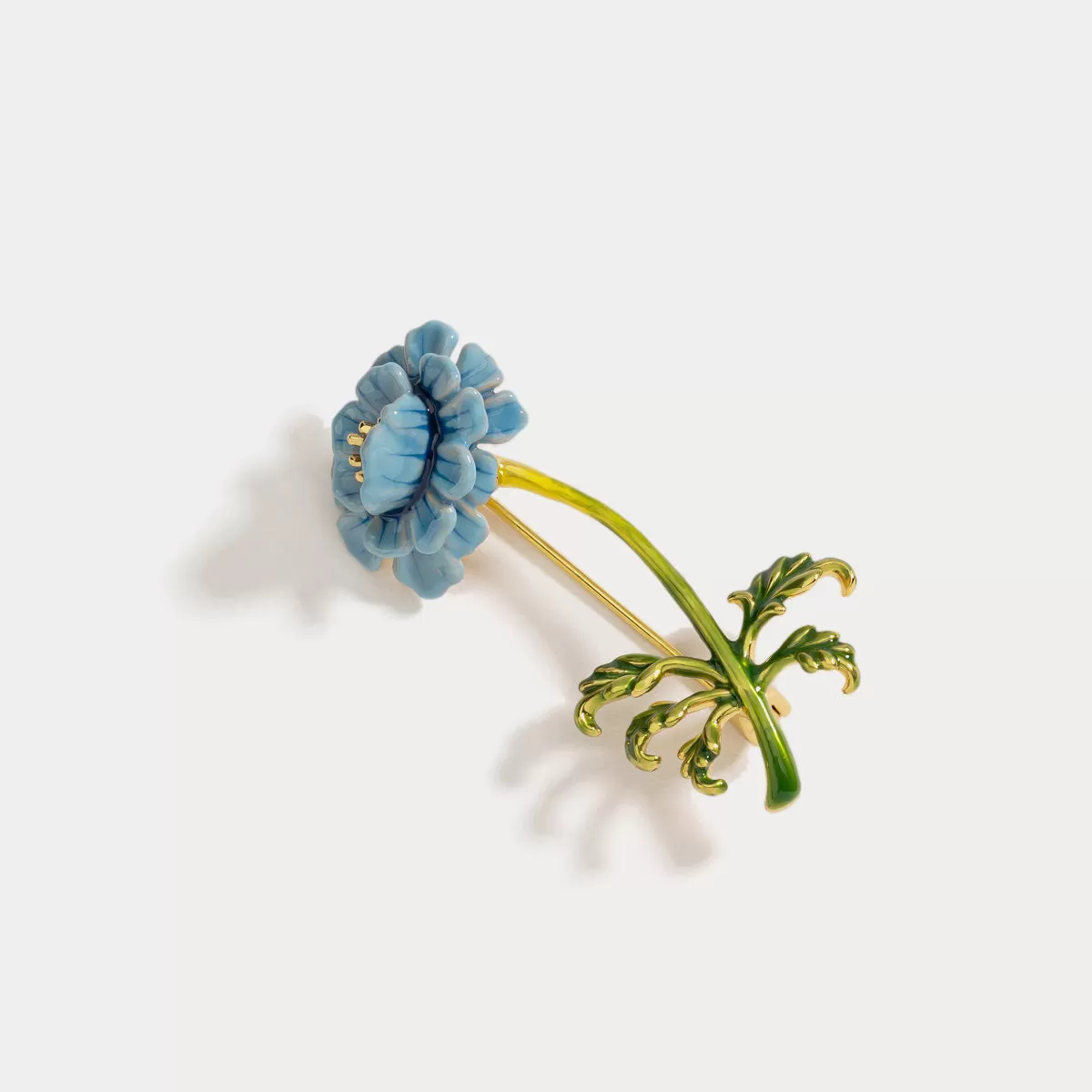 Blue Floral Brooch