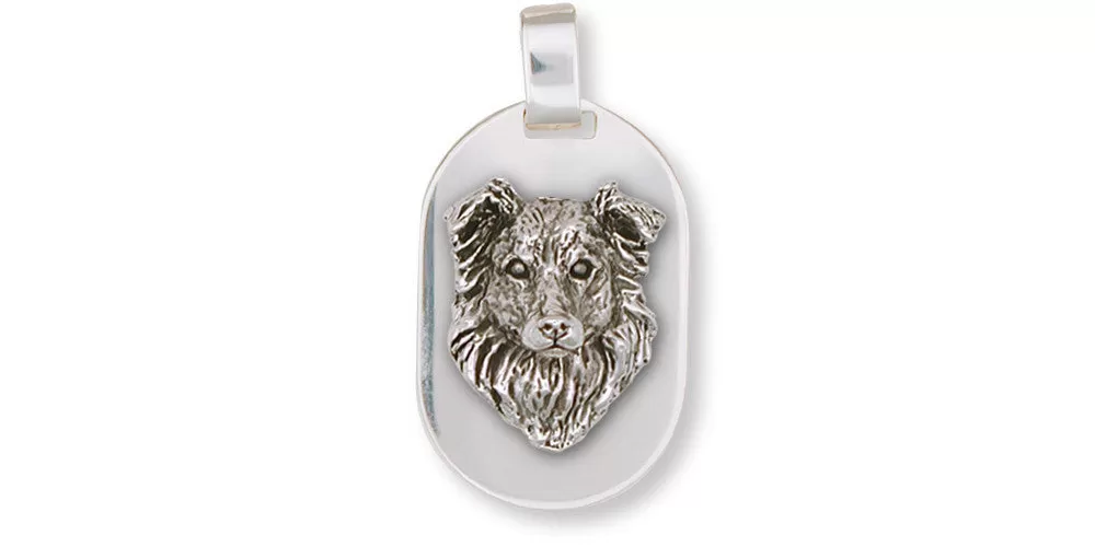 Border Collie Pendant Jewelry Sterling Silver Handmade Dog Pendant BE1-DT