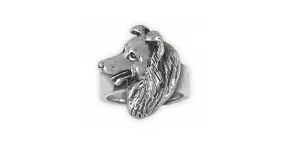 Border Collie Ring Jewelry Sterling Silver Handmade Dog Ring BDC7-R