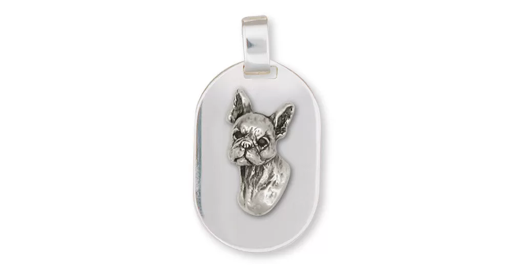 Boston Terrier Pendant Jewelry Sterling Silver Handmade Dog Pendant BT7-DT