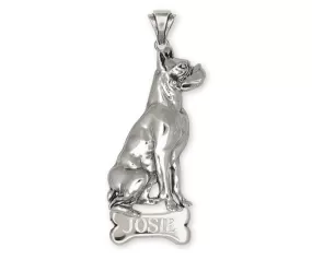 Boxer Pendant Jewelry Sterling Silver Handmade Dog Pendant D34-BNP