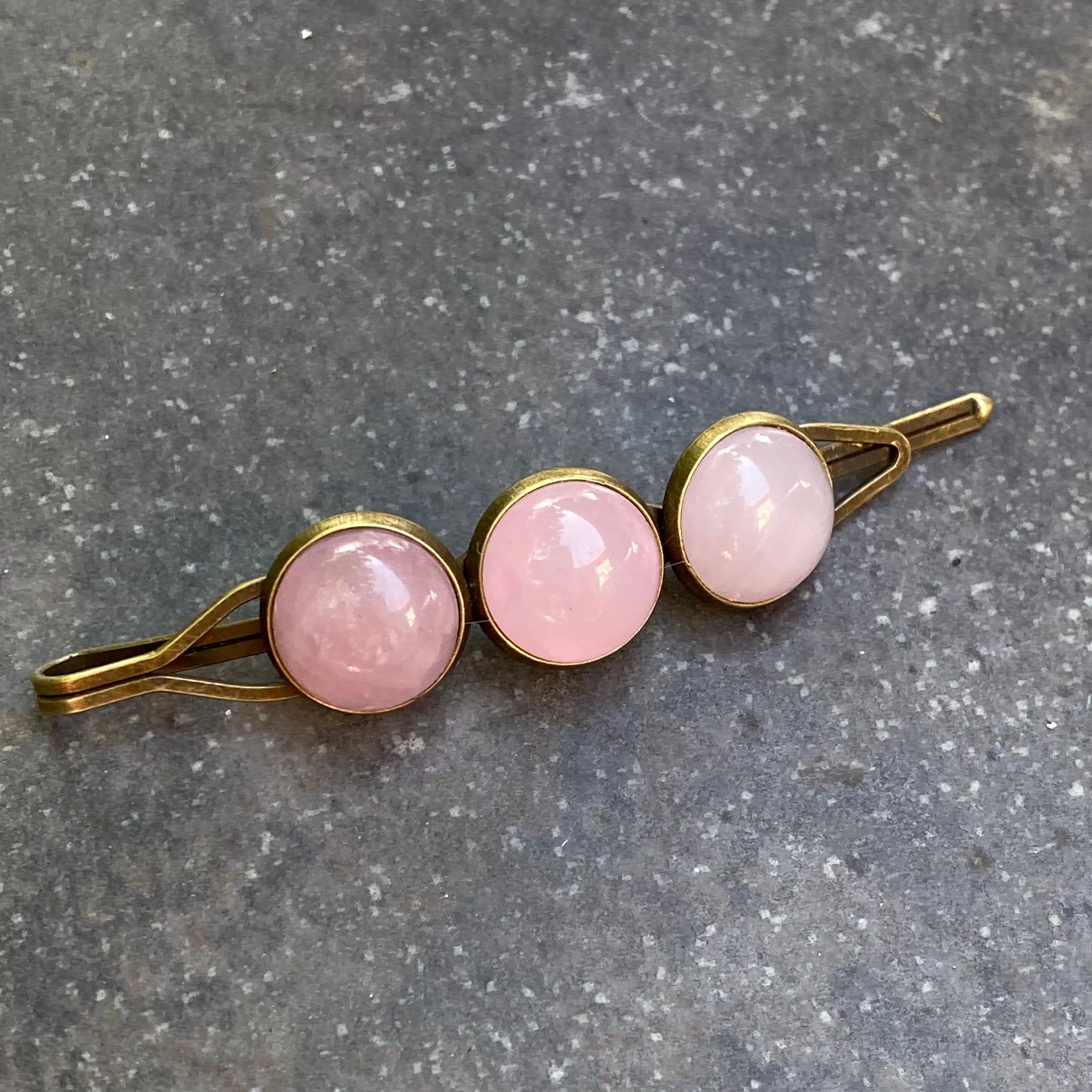 Brass and Gemstone Hair Pins