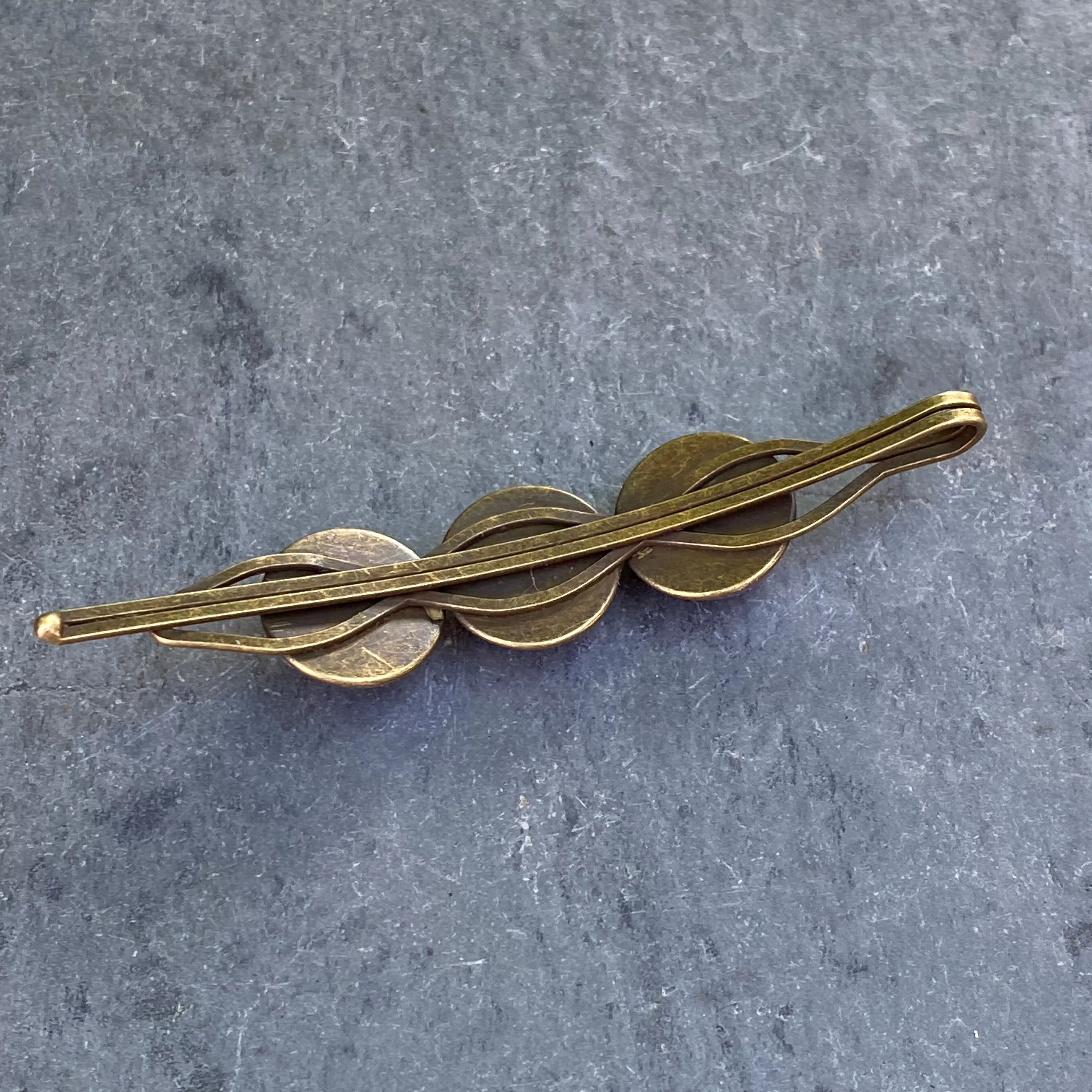 Brass and Gemstone Hair Pins