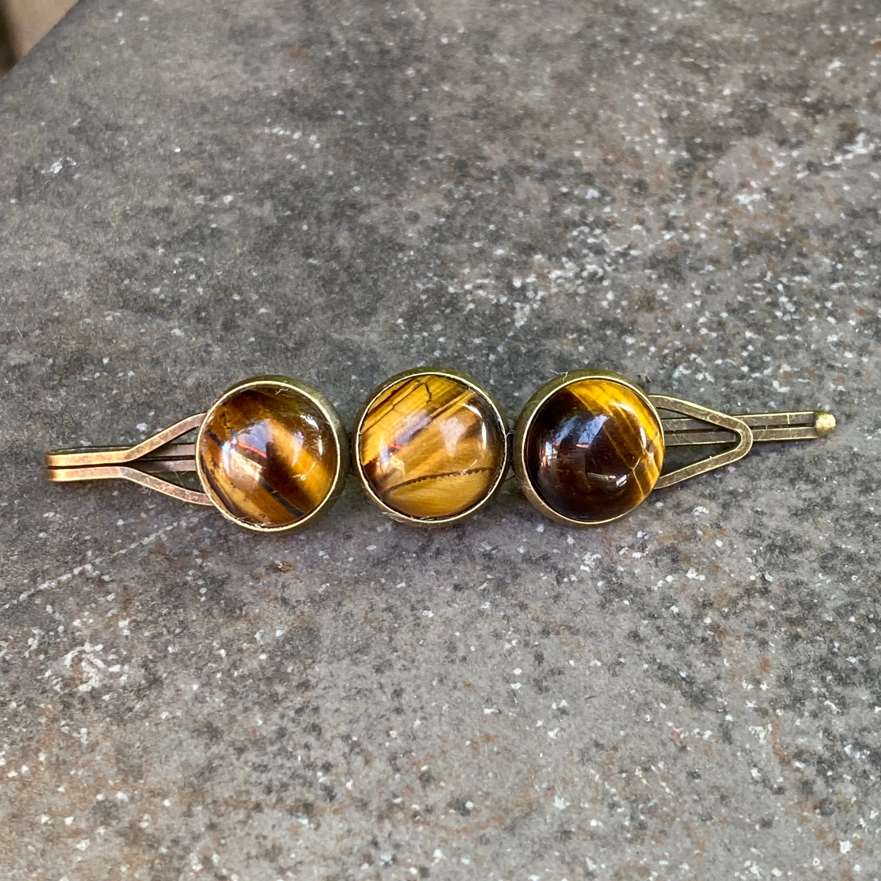 Brass and Gemstone Hair Pins