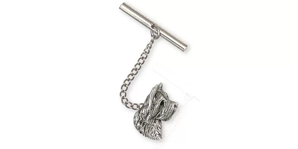 Briard Tie Tack Jewelry Sterling Silver Handmade Dog Tie Tack BRD2H-TT