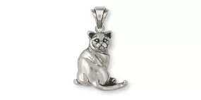 British Shorthair Pendant Jewelry Sterling Silver Handmade Cat Pendant BRS4-P