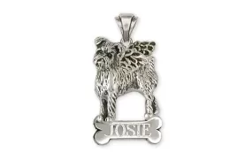 Brussels Griffon Angel Personalized Pendant Handmade Sterling Silver Dog Jewelry GR38-ANP