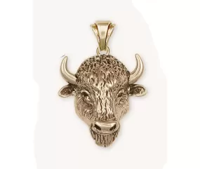 Buffalo Pendant Jewelry 14k Gold Handmade Bison Pendant BUF-PG