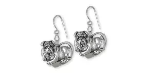 Bulldog Earrings Jewelry Sterling Silver Handmade Dog Earrings BD21-E