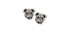 Bulldog Earrings Jewelry Sterling Silver Handmade Dog Earrings BD6-1E