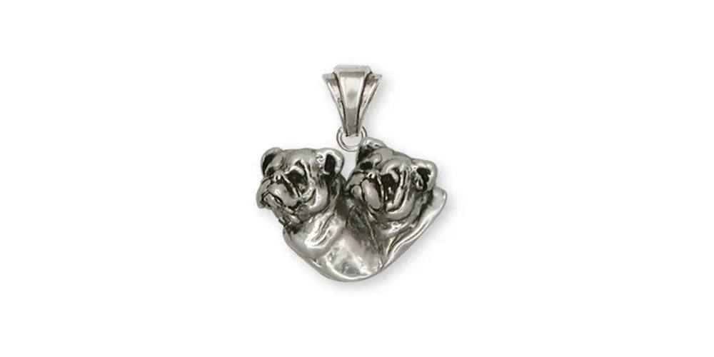 Bulldog Pendant Jewelry Sterling Silver Handmade Dog Pendant BD11-P