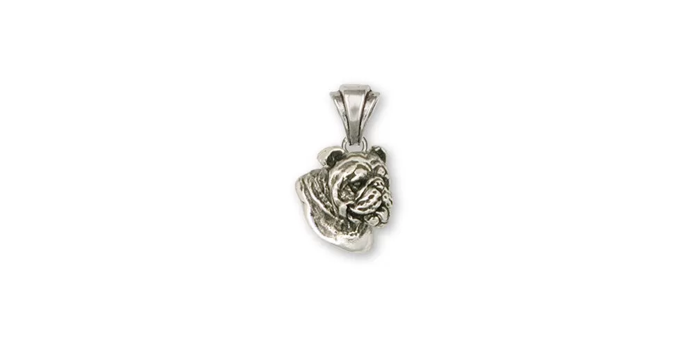 Bulldog Pendant Jewelry Sterling Silver Handmade Dog Pendant BD15-P