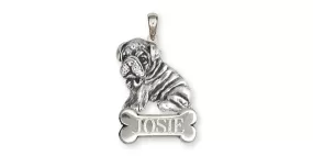 Bulldog Pendant Jewelry Sterling Silver Handmade Dog Pendant BD29-NP