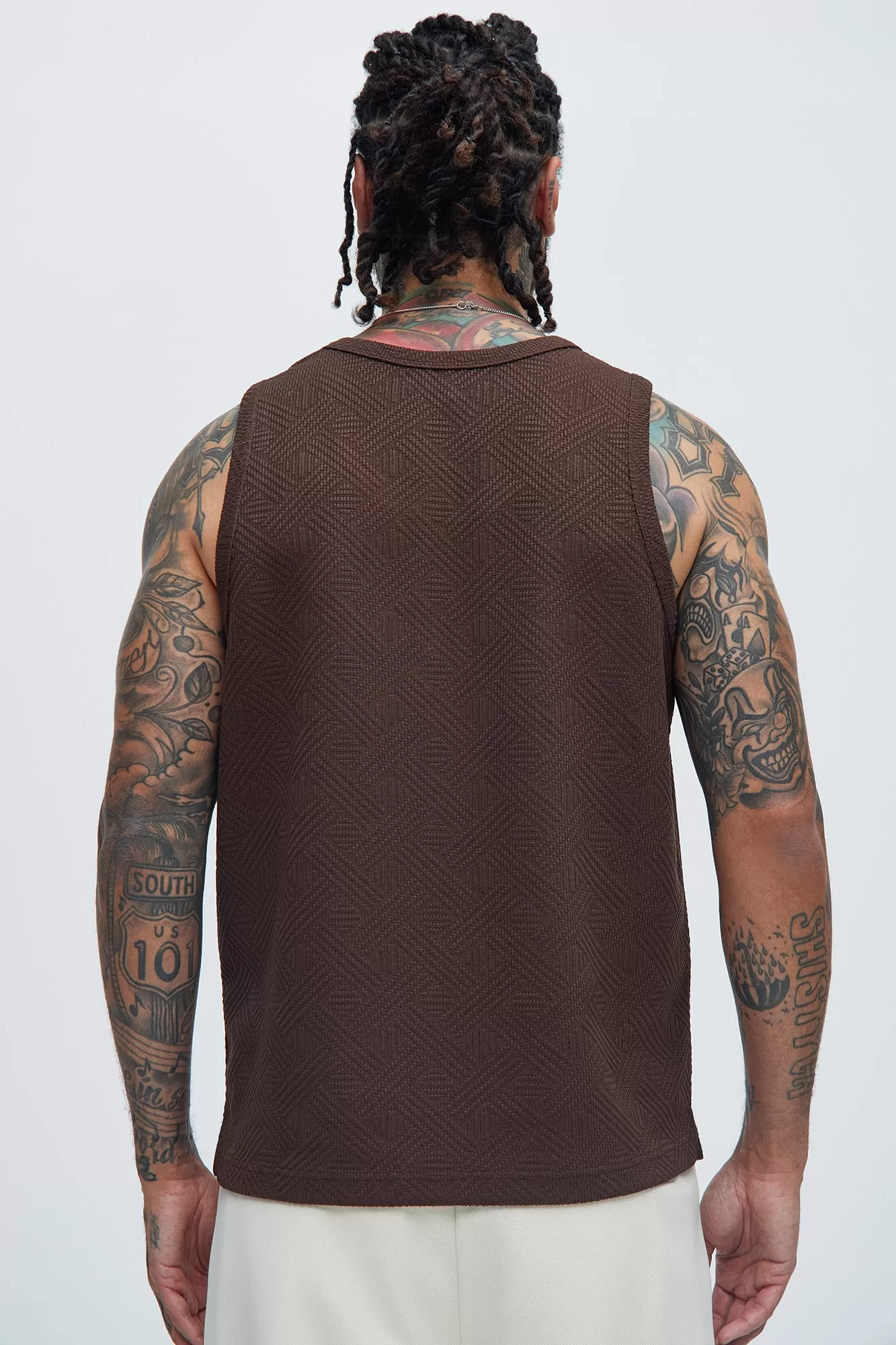 Burley Geo Textured Relaxed Tank - Brown