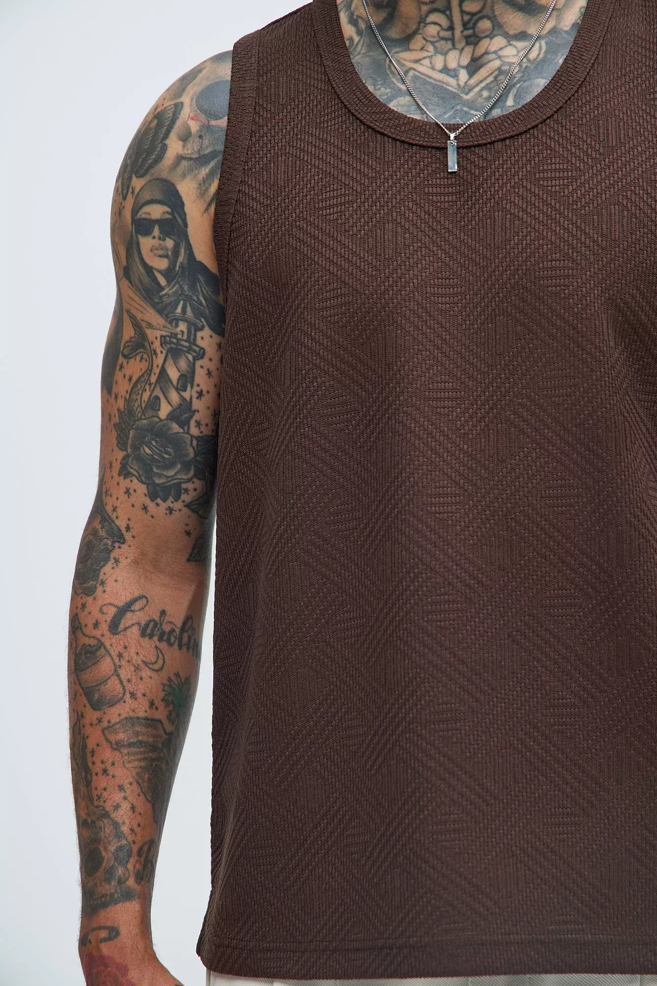 Burley Geo Textured Relaxed Tank - Brown