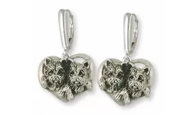 Cairn Terrier Earrings Jewelry Sterling Silver Handmade Dog Earrings CNWT30-E