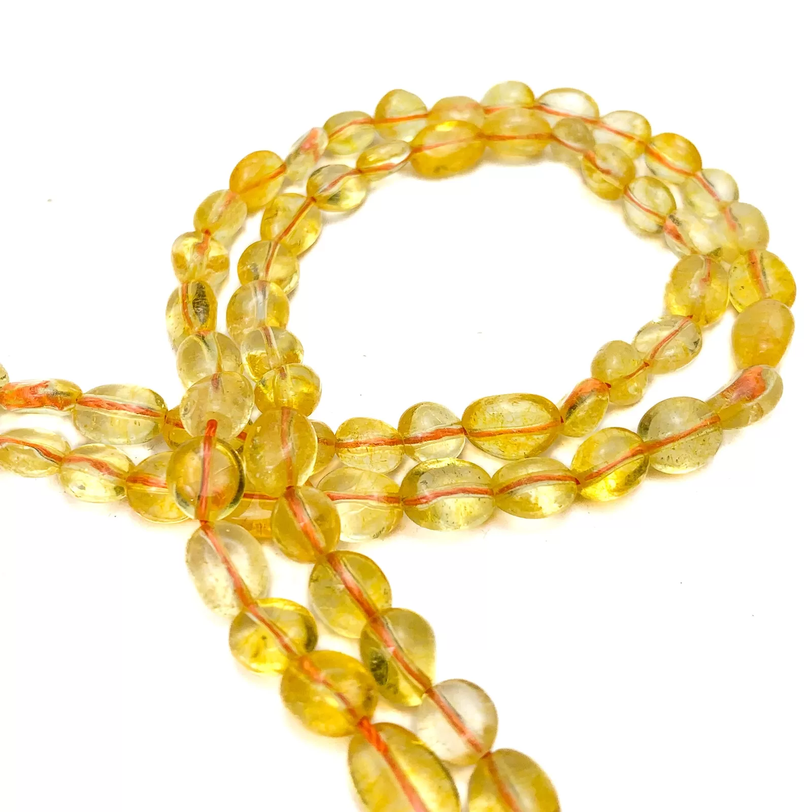 Citrine Small Smooth Pebbles Bead Strand