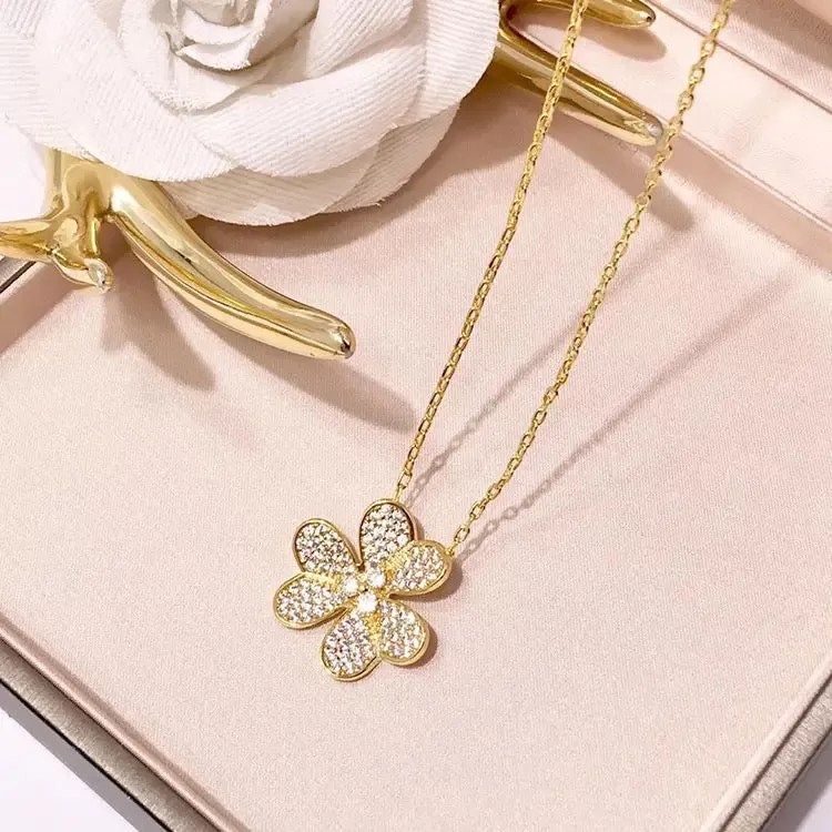 Color Full Zircon Flower Pendants Fashion Brand Jewelry Necklaces For Women S839554