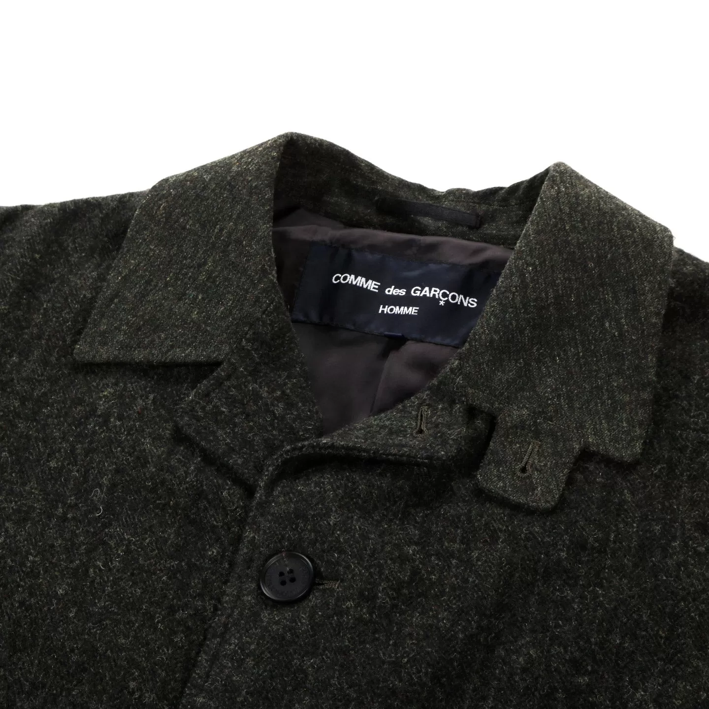 COMME DES GARCONS HOMME C006 WOOL COAT DARK KHAKI MIX