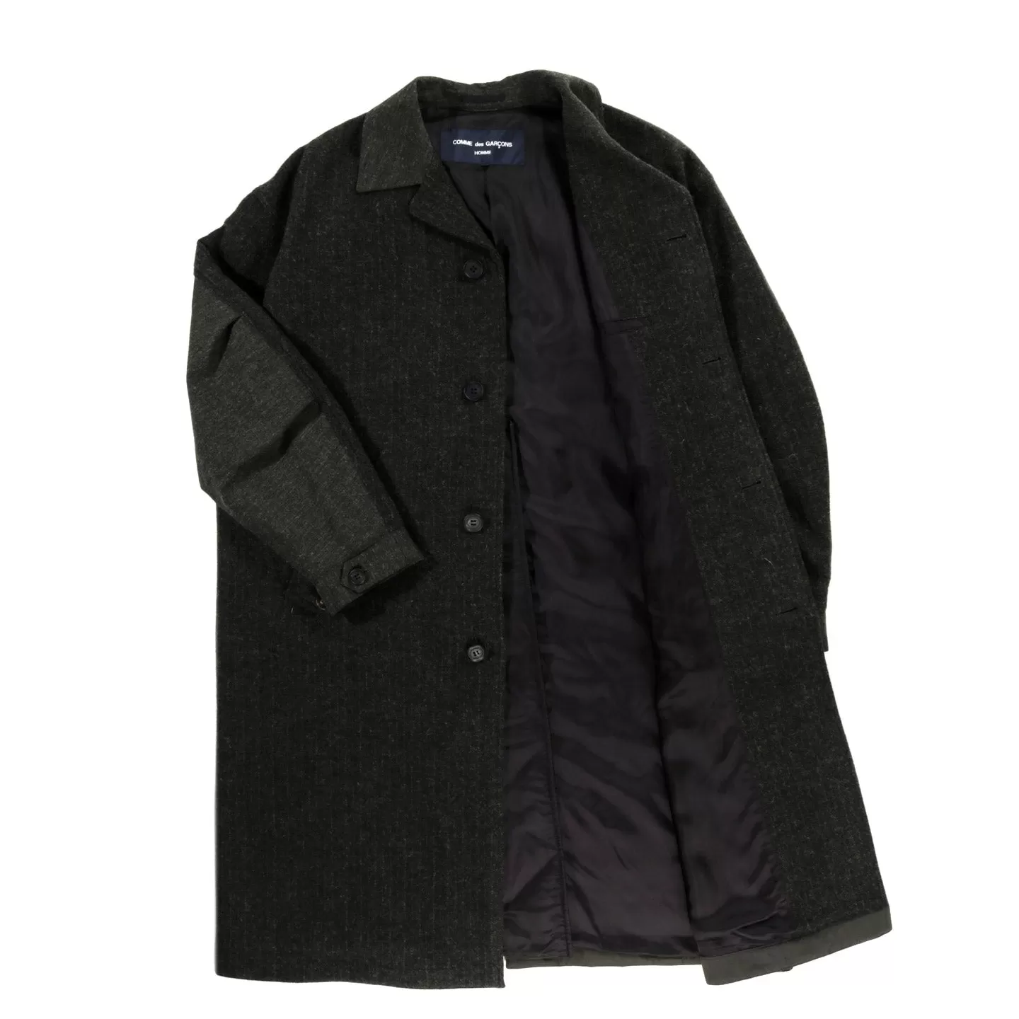 COMME DES GARCONS HOMME C006 WOOL COAT DARK KHAKI MIX