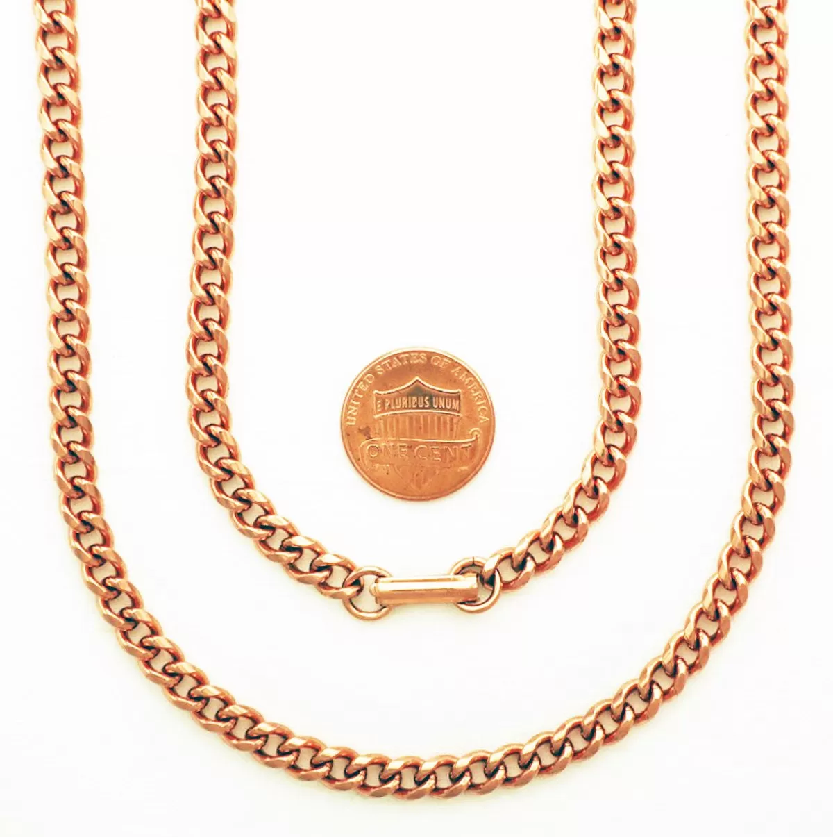 Cuban Curb Chain Jewelry Set SET72 Solid Copper Chain Necklace And Bracelet