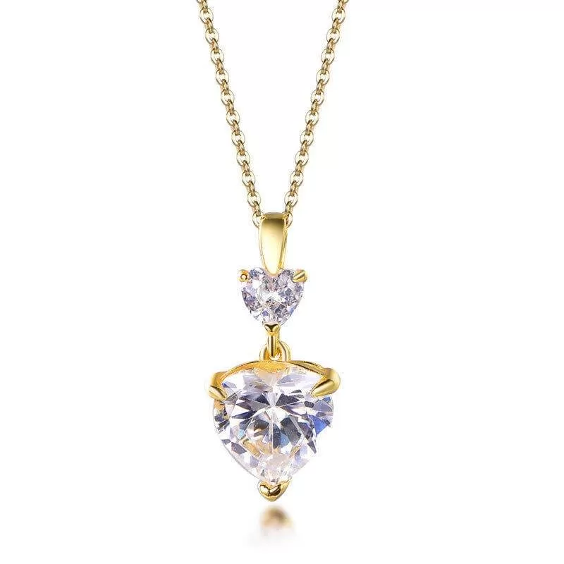 Cubic Zirconia Diamond Trilliant Cut Necklace