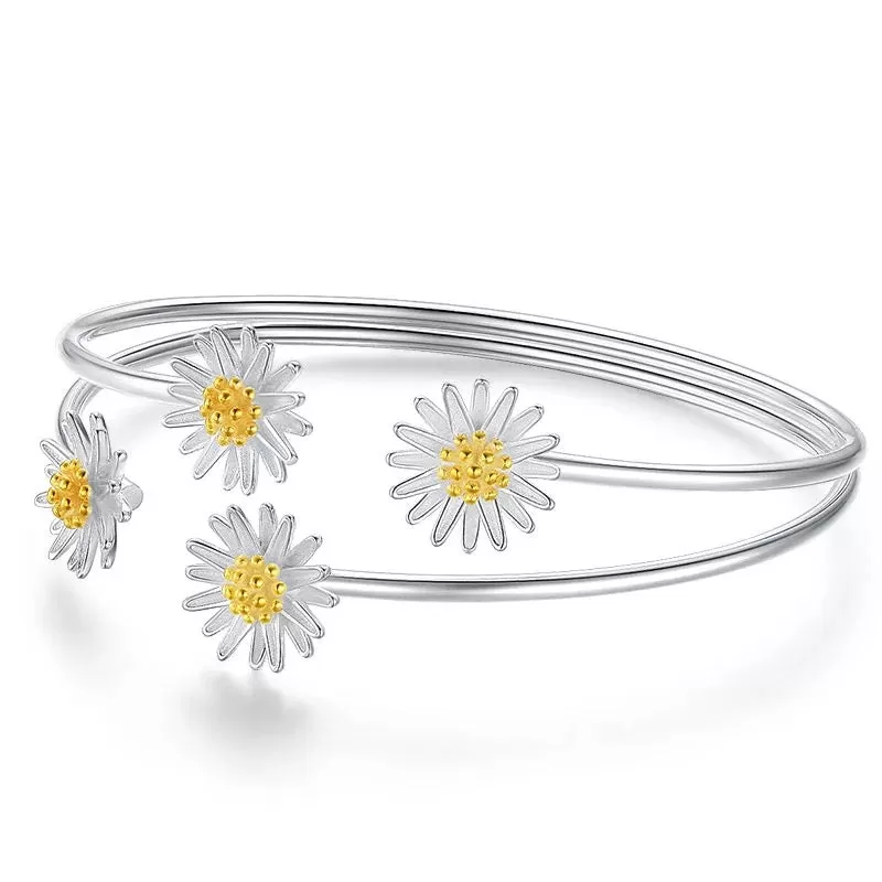 Daisy flower bracelet,jewelry bangle gift #013SDF-13