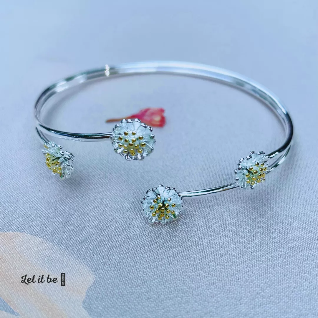 Daisy flower bracelet,jewelry bangle gift #013SDF-13