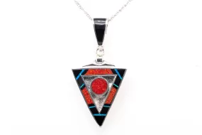 David Rosales Triangular Red Moon Pendant