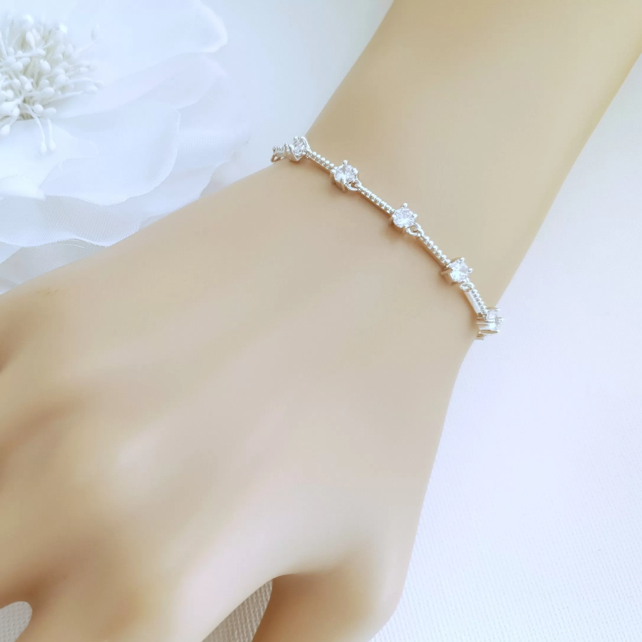 Delicate Bridal Bracelet in Gold for Brides & Bridesmaids- Ginger