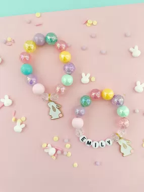 Easter Bunny Charm Bracelet - Customizable