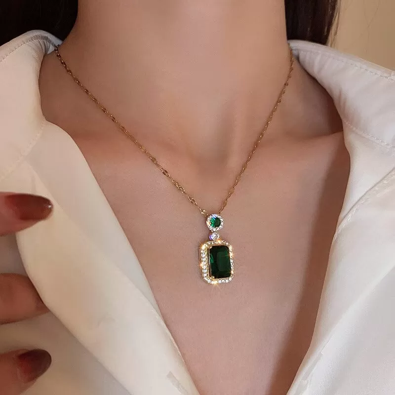 Elegant Bridal Jewelry Emerald Jewelry Set